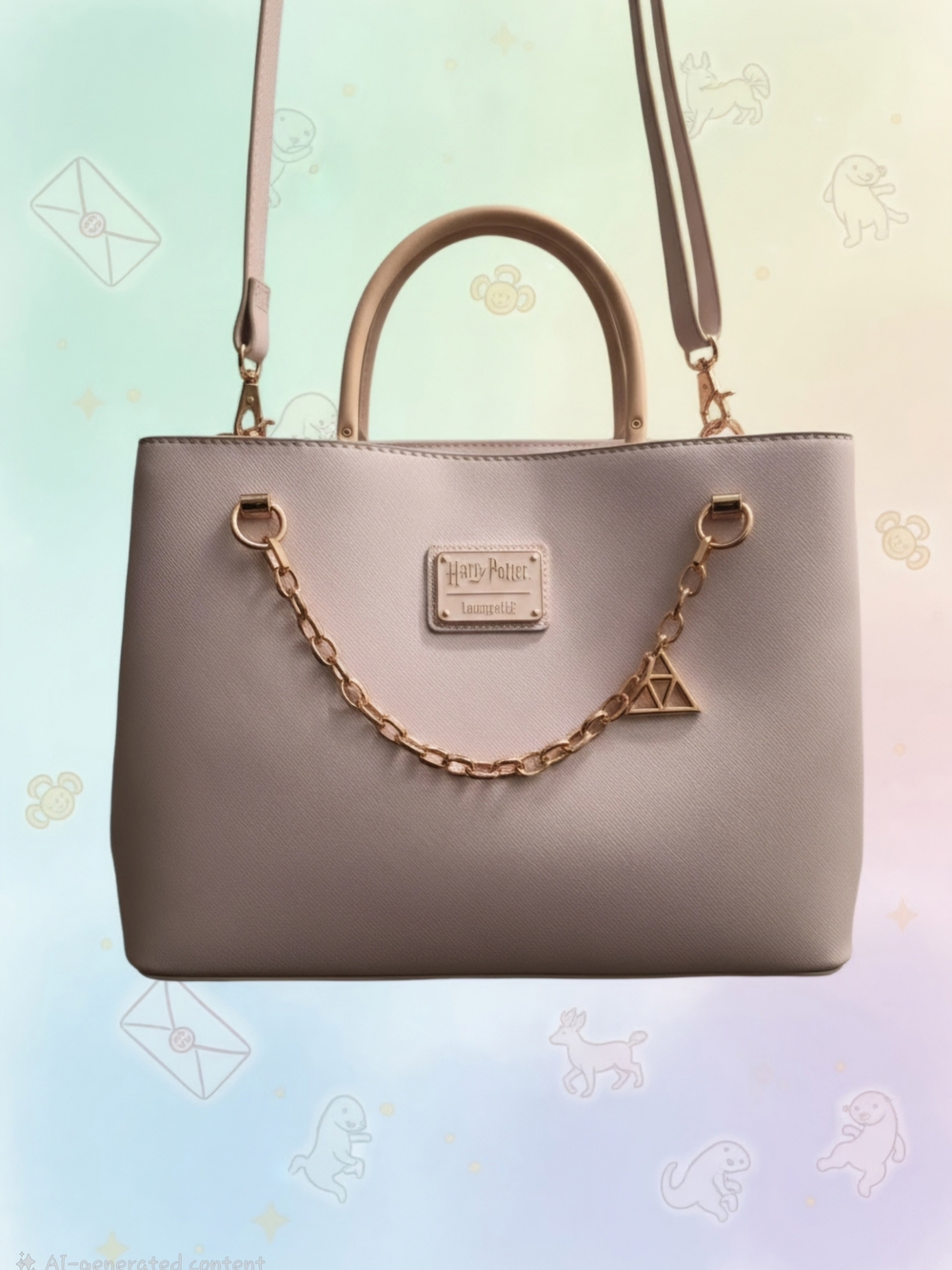 Harry Potter x Loungefly Blush Pink Handbag with Gold Chain